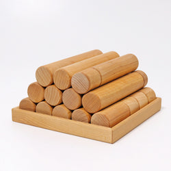 Grimms Large Building Rollers Natural - Number Play - The Modern Playroom