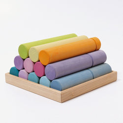 Grimms Large Building Rollers Pastel - Number Play - The Modern Playroom