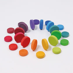 Grimms Wooden Rainbow Coins - Number Play - The Modern Playroom
