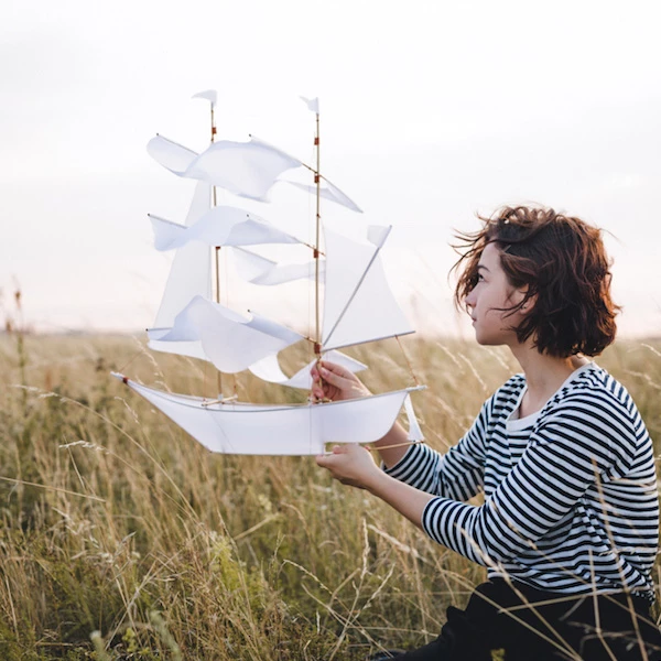 Sail Ship Kite - White