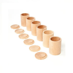 Joguines Grapat Natural Cups with Covers - Number Play - The Modern Playroom