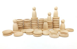 Joguines Grapat Nins, Rings & Coins Set in Natural - Number Play - The Modern Playroom