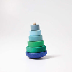 Grimms Wobbly Stacking Tower Blue - Number Play - The Modern Playroom