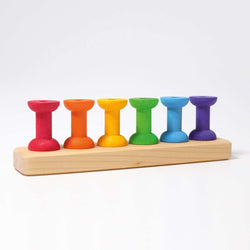 Grimms Threading Small Bobbins - Number Play - The Modern Playroom
