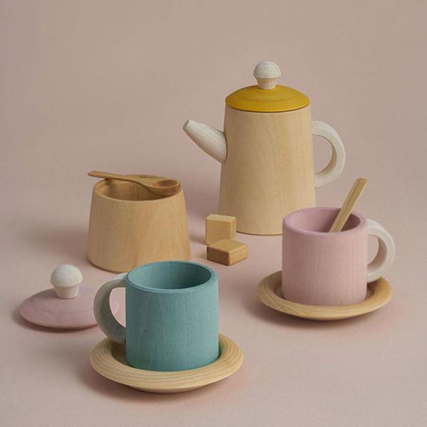 Tea Set Mustard And Pink