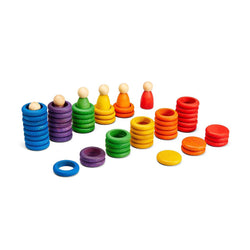 Joguines Grapat Rainbow Nins, Rings & Coins Set - Number Play - The Modern Playroom