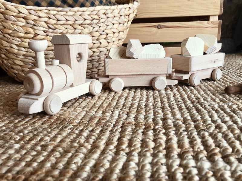 Wooden Toy Cargo Train Set