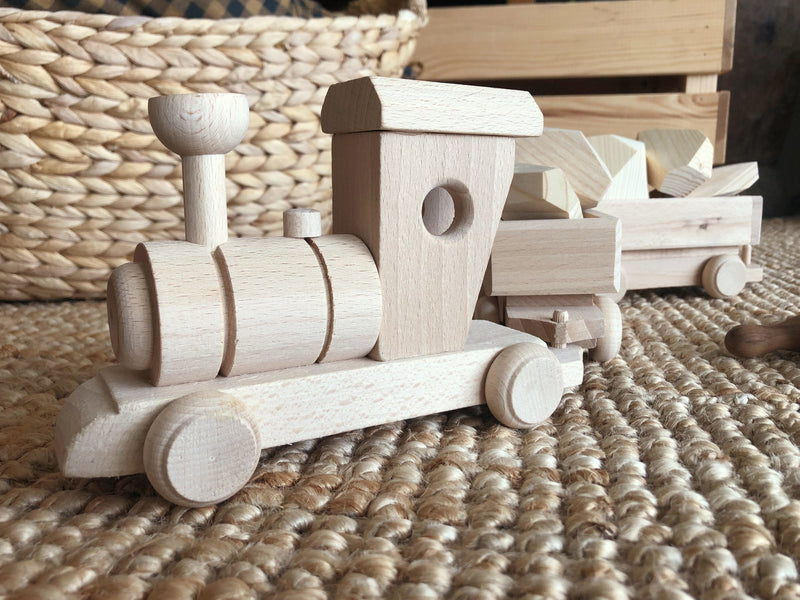 Wooden Toy Cargo Train Set