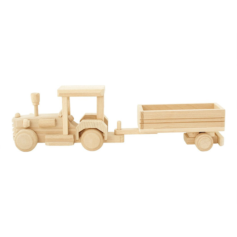 Wooden Tractor with Trailer