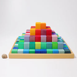 Grimms Building Set Large Stepped Pyramid - Number Play - The Modern Playroom