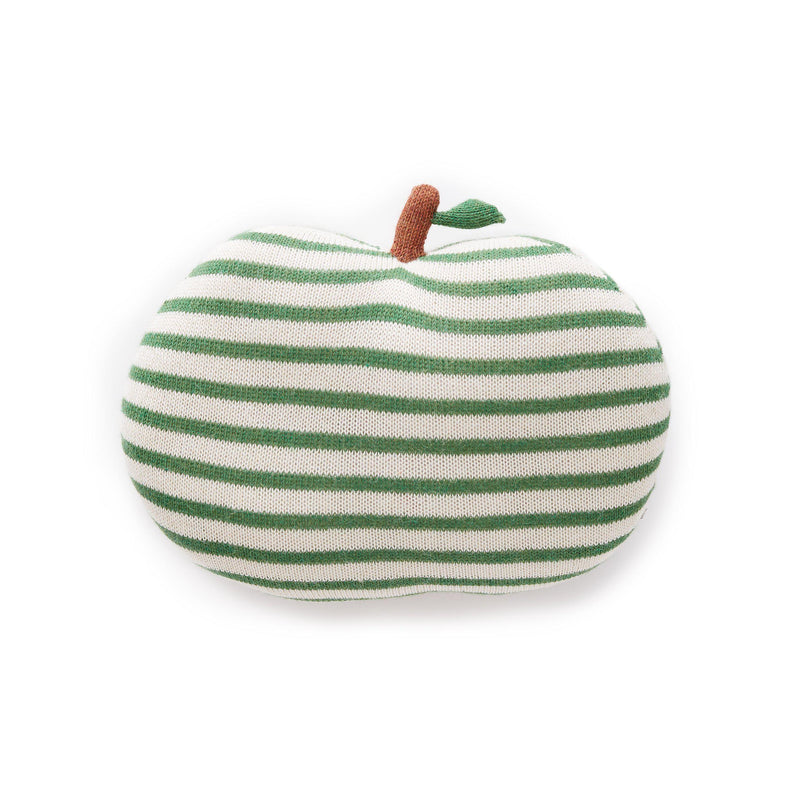 Apple Pillow - White/Juniper Stripes