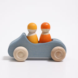 Grimms Large Convertible Blue Car - Number Play - The Modern Playroom
