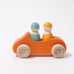 Grimms Large Convertible Orange Car - Number Play - The Modern Playroom