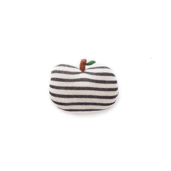 Mini Apple Pillow-Dark Grey/White Stripes